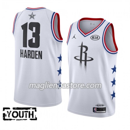 Maglia Houston Rockets James Harden 13 2019 All-Star Jordan Brand Bianco Swingman - Bambino